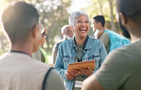 A group enjoying an outdoor community gathering